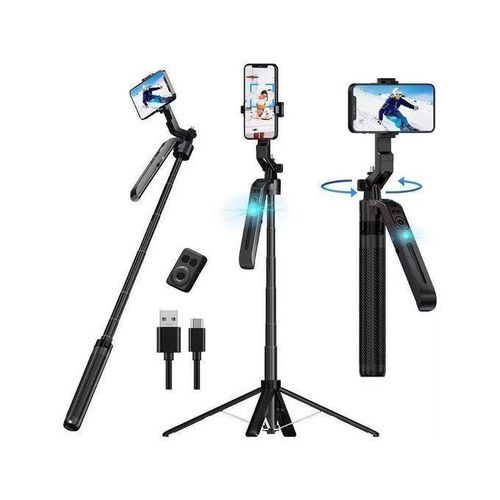 C12 AI Tracking Tripod - 360° Rotation, Gesture Control, 1.8M Height, Bluetooth Remote, Black