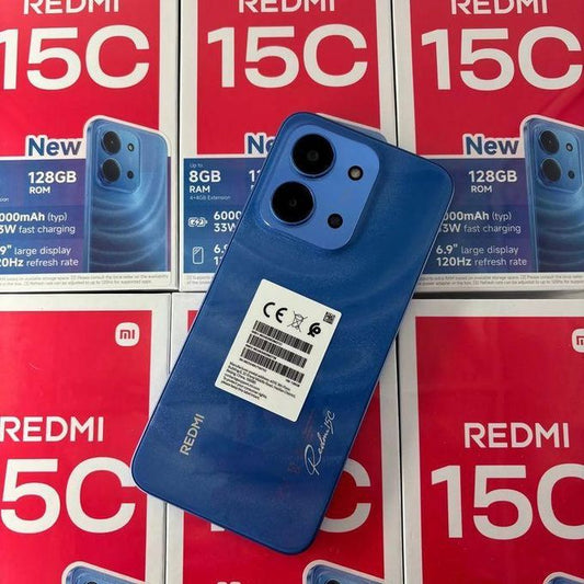 XIAOMI Redmi 15c 6.9" with 4/128 ,battery is 6000mAh with a 33w fast charge its a sleek and refined design