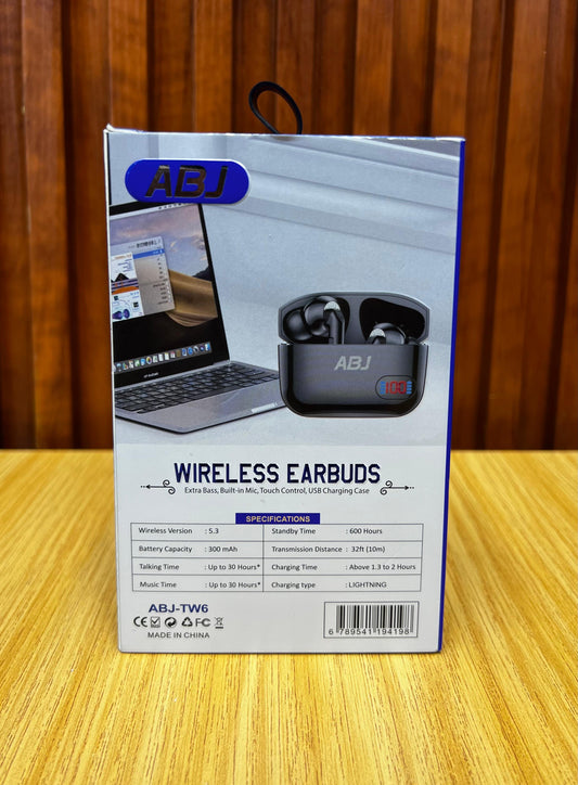 ABJ TW6 Wireless Earbuds (White)