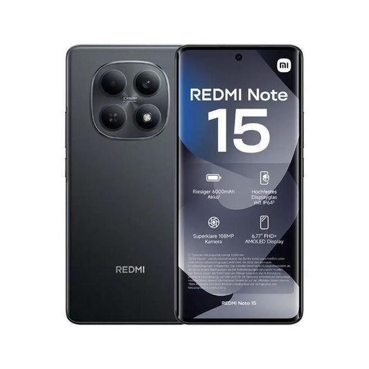 Redmi Note 15 128GB ROM +6GB RAM 6.77" 120Hz AMOLED Curved Display 108 MP Rear Camera 20MP Selfie 6000mAh Battery