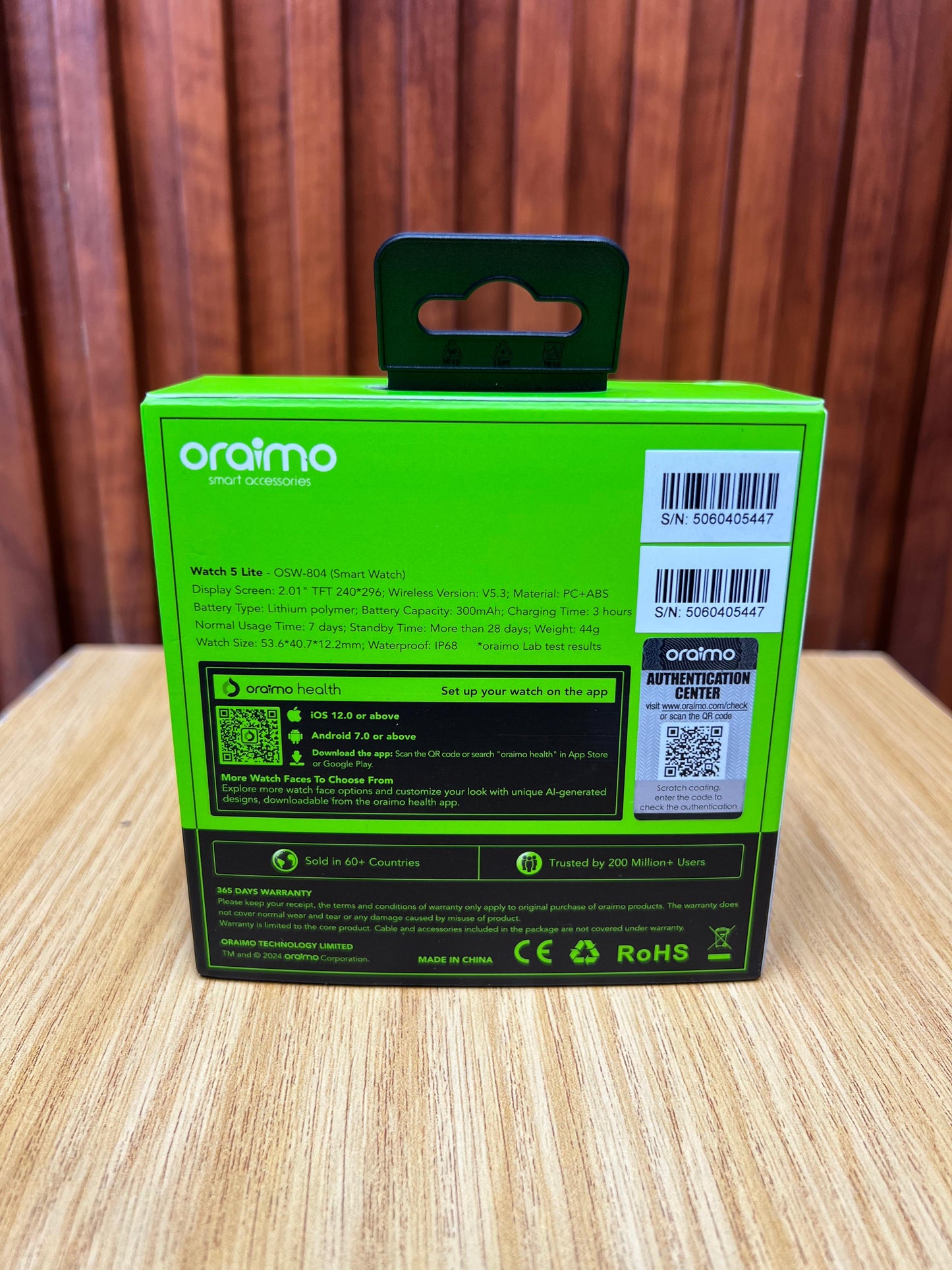 oraimo Watch 5 Lite 2.01" HD IP68 Smart Watch