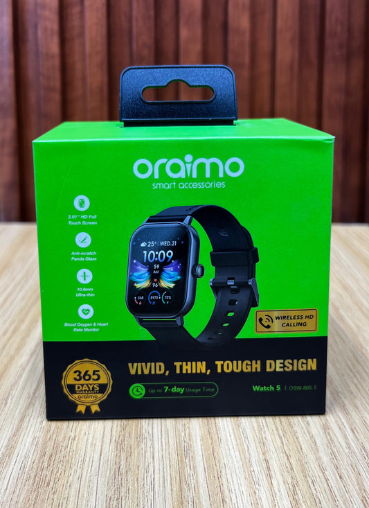 oraimo Watch 5 2.01" HD Panda Glass 1ATM Smart Watch