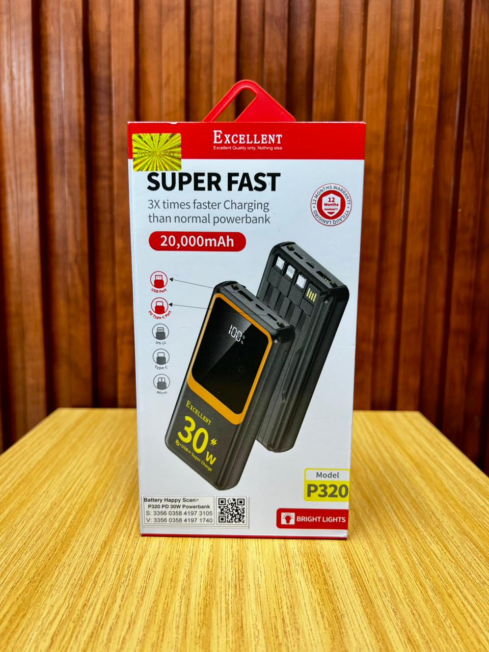 EXCELLENT POWER BANK P320 SUPER CHARGE 20000 MAh