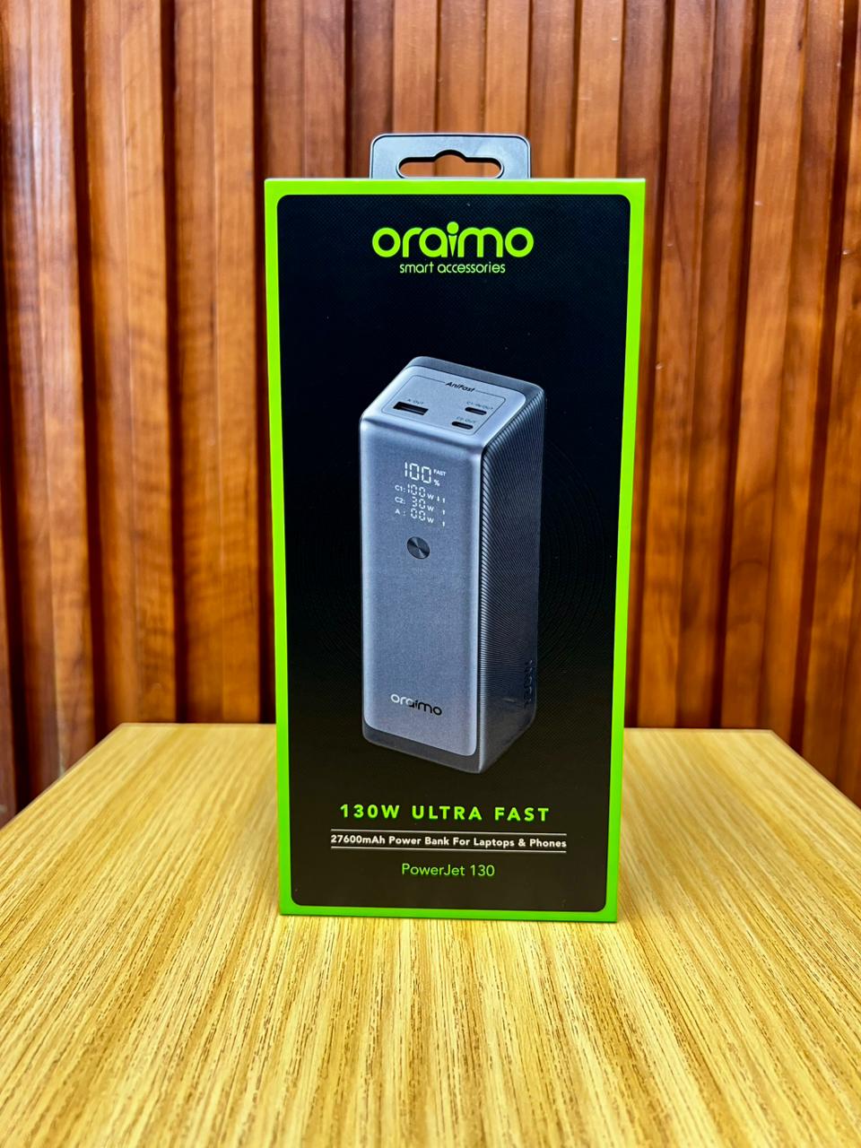 Oraimo PowerJet 130 27600mAh 130W Power Bank ype-C Fast Charging, Power Laptop & Phone at Once, Recharge Powerbank to 100% in 1.5hrs