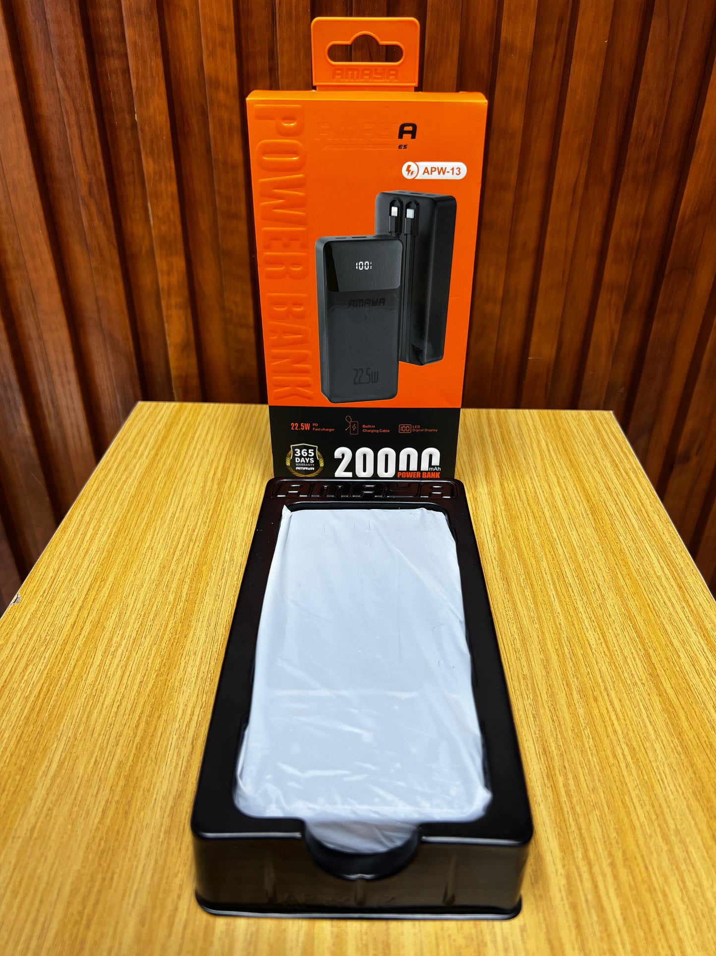 Amaya APW-13 Power Bank 20000mAh 22.5W Super Fast Charging with 2 Lines, Black