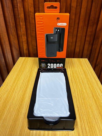 Amaya APW-13 Power Bank 20000mAh 22.5W Super Fast Charging with 2 Lines, Black