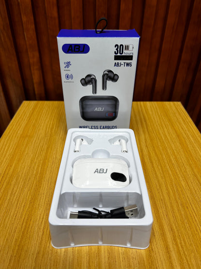 ABJ TW6 Wireless Earbuds (White)