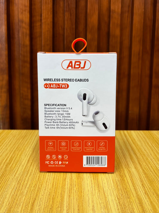 Earpods, Wireless Earduds ABJ White