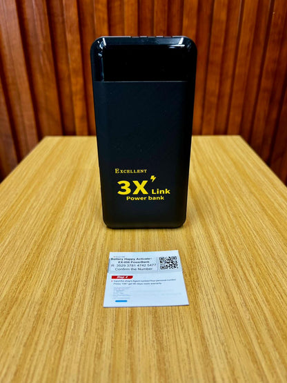 EXCELLENT 12000 Mah Powerbank With Three Cable(Normal,Iphone Cable and Type C )3 in 1 Cable