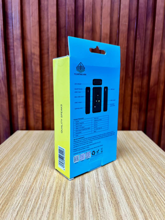 FLOATING ARK 20,000mAh power bank with 4 built in cables and retractable phone holder