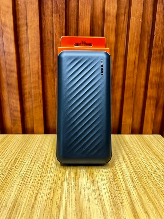 Amaya APB-P219 20000mAh anti-scratch texture power bank with built in Micro, Type C, Lightning & recharging cables